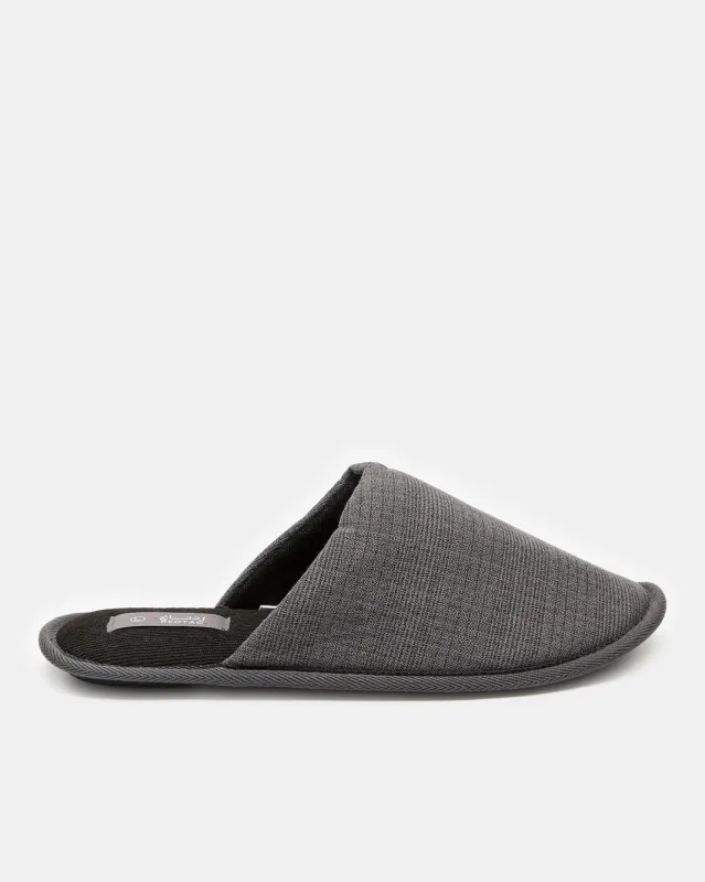 Men Charcoal Checkered Slipper sold by Redtag