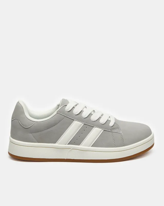 Men Grey Striped Sneakers sold by Redtag