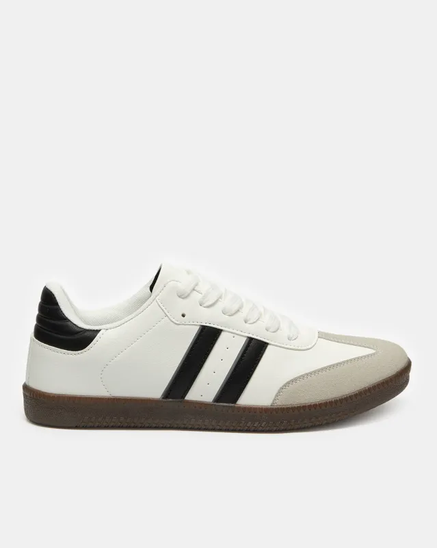 Men White Striped Sneakers sold by Redtag