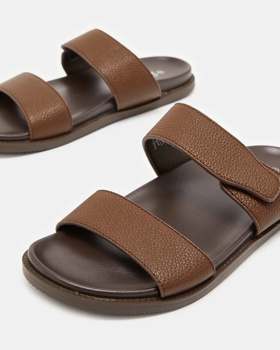 Men Brown Slide Sandals sold by Redtag product image thumbnail 4