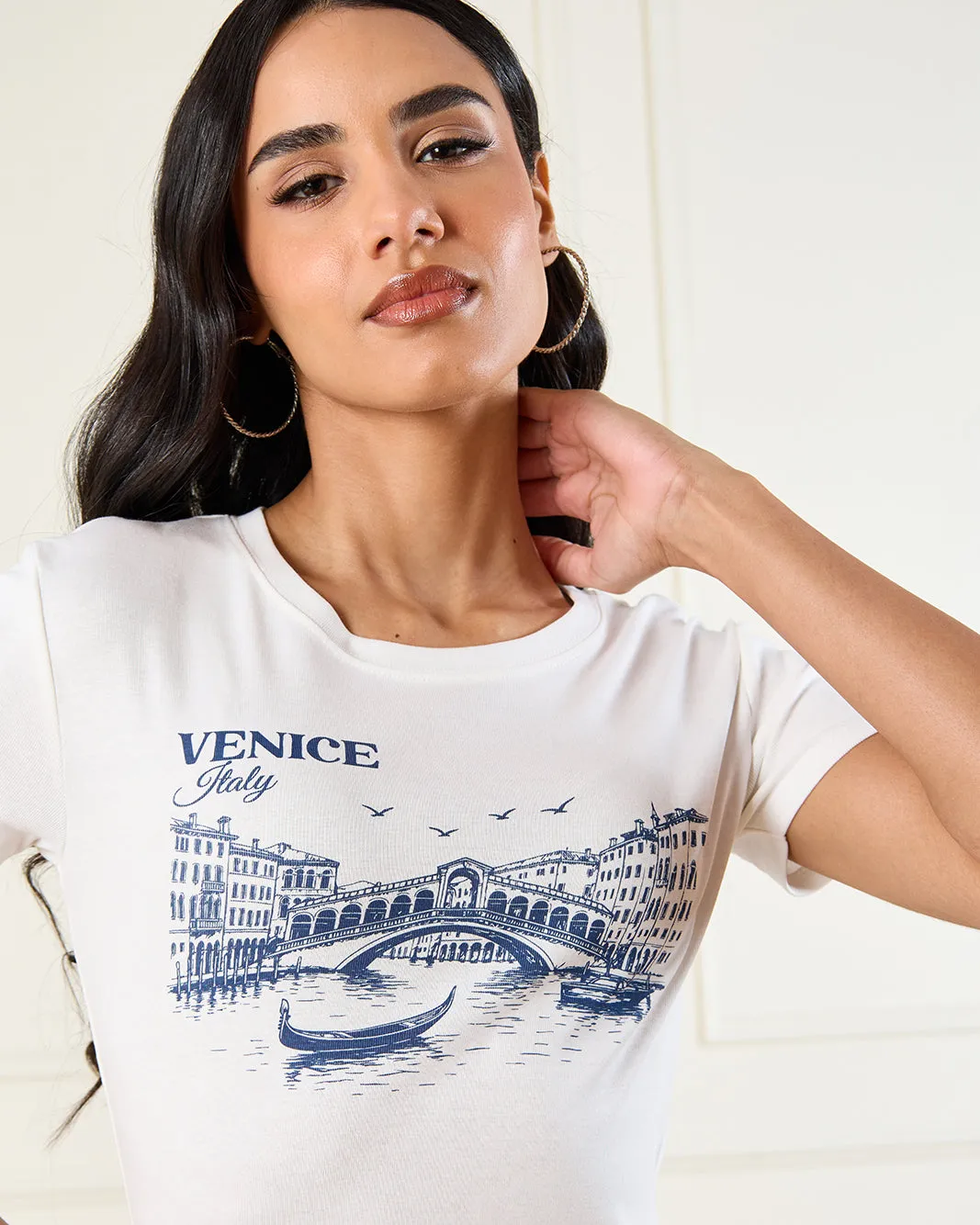 Women Ivory Printed T-Shirt sold by Redtag product image thumbnail 4