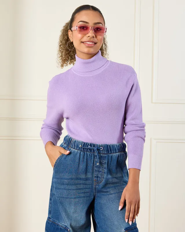 Senior Girls Lilac Knitted Sweater sold by Redtag