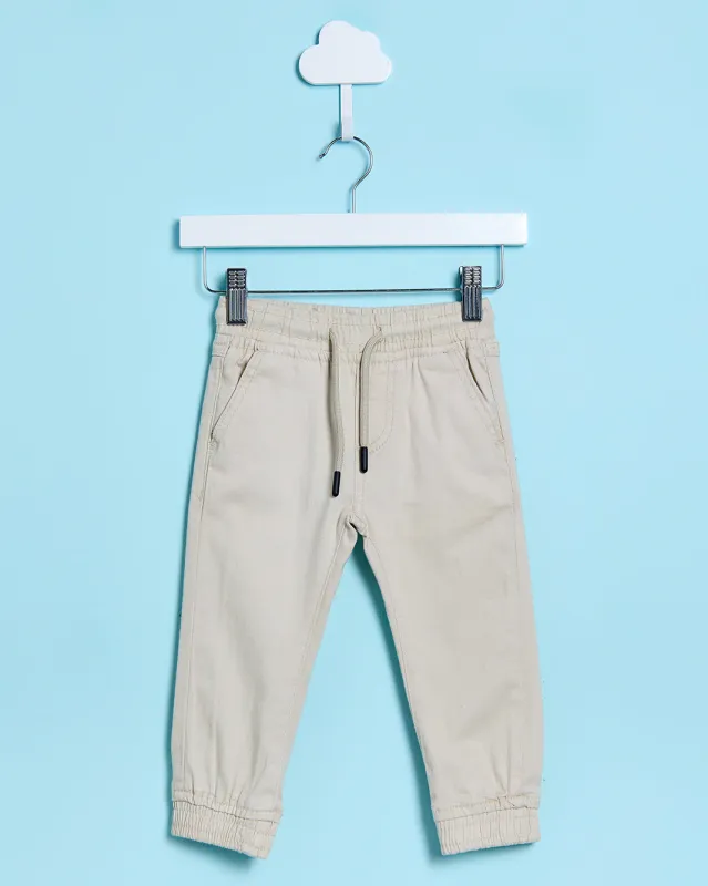 Infant Boys Cream Basic Joggers sold by Redtag