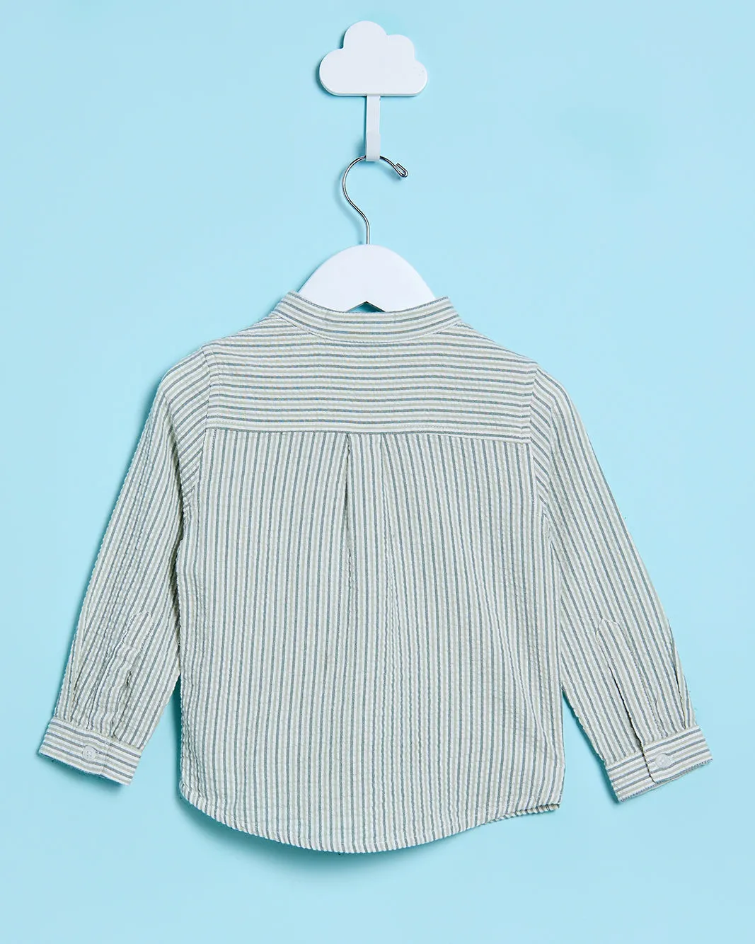 Infant Boys Green And Beige Striped Shirt sold by Redtag product image thumbnail 3
