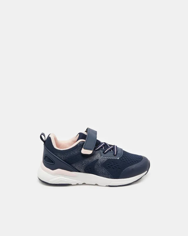 Girls Navy Mesh Velcro Trainer sold by Redtag