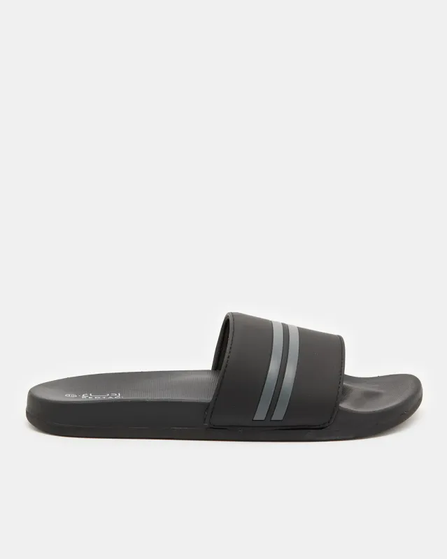 Men Black Padded Slide sold by Redtag