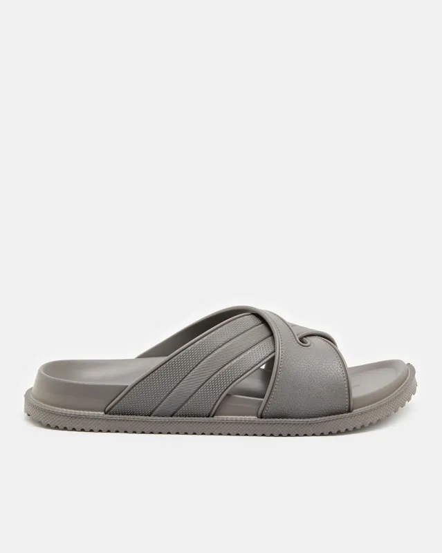 Men Grey Molded With Criss Cross Strap sold by Redtag