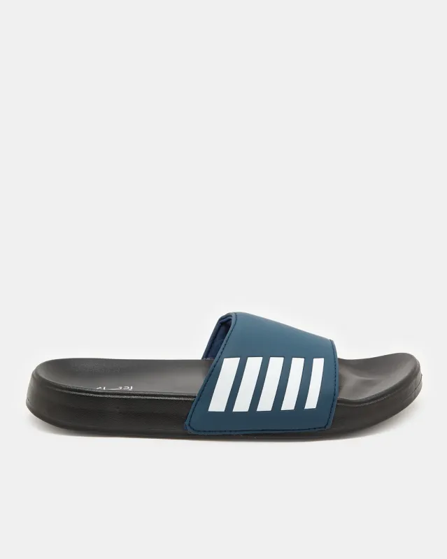 Men Blue Padded Slide made by Redtag