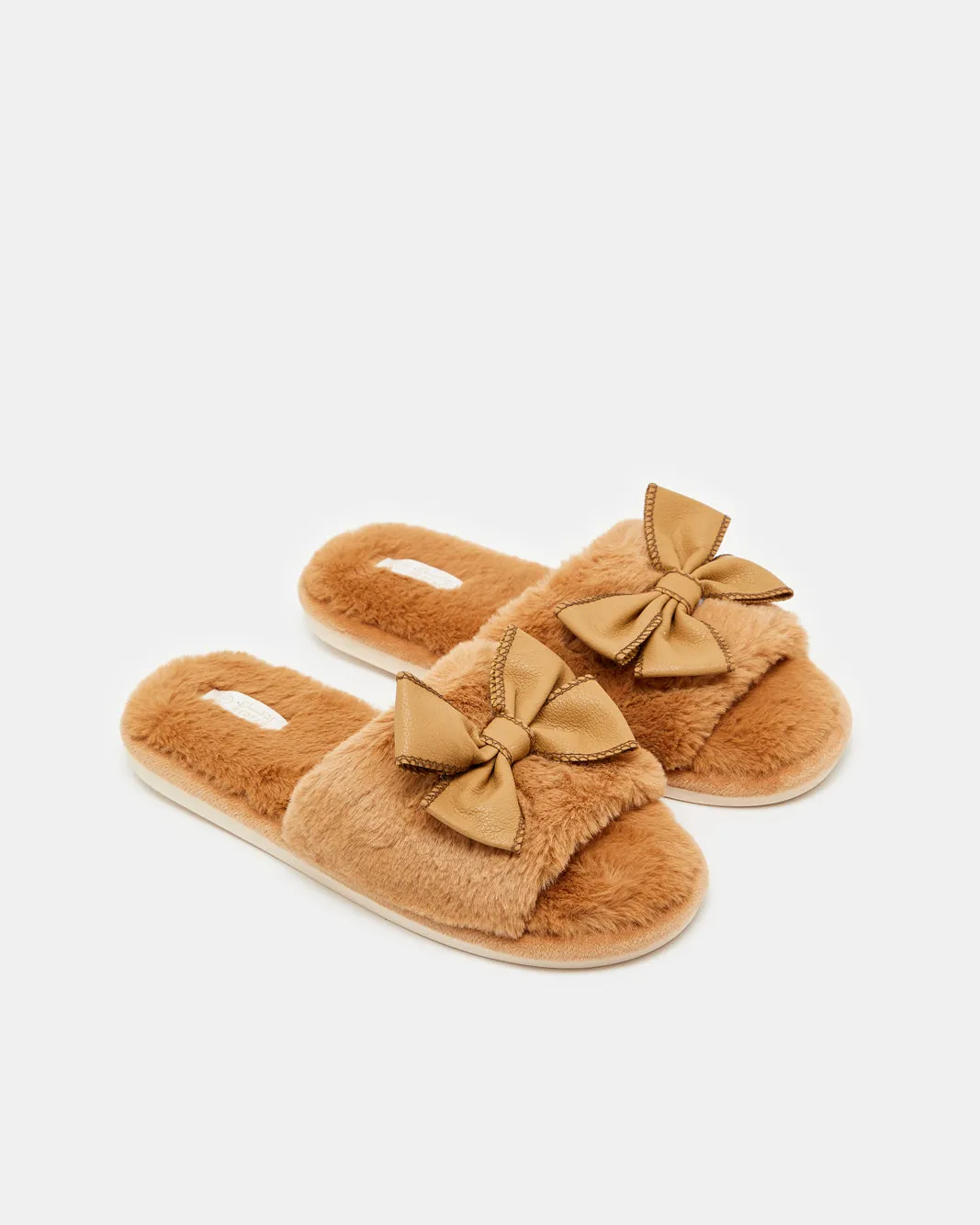 Women Brown Bow Trim Slipper sold by Redtag product image thumbnail 2