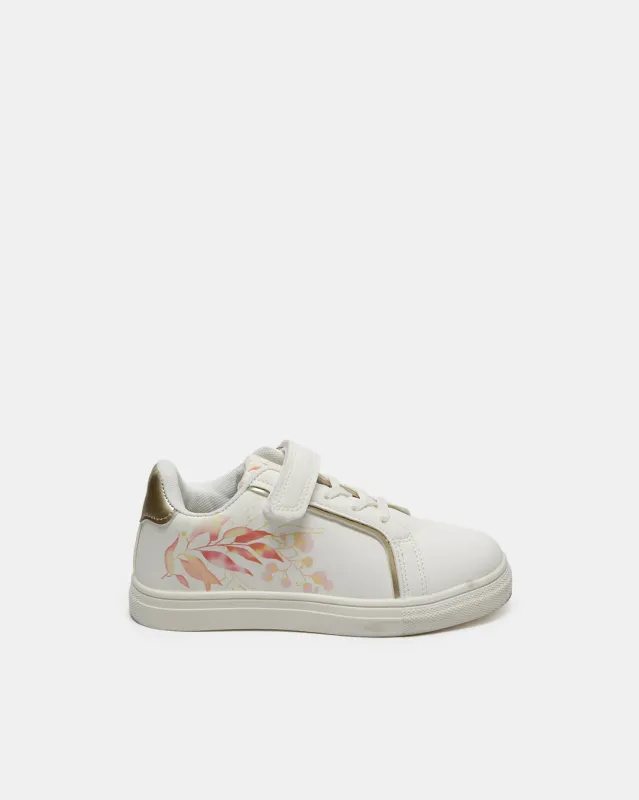 Girls White Floral Sneaker sold by Redtag
