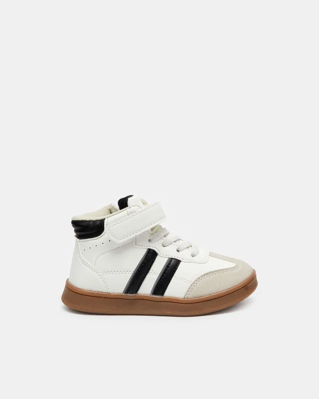 Boys White Plain High Top Sneakers sold by Redtag
