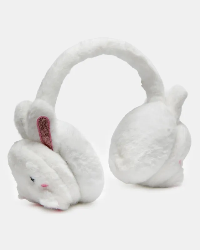 Girls White Embellished Earmuff sold by Redtag