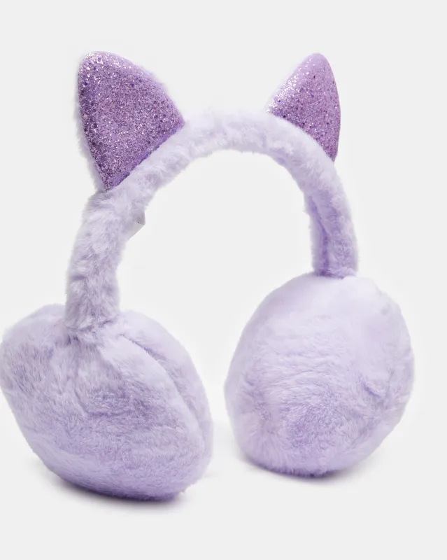 Girls Lilac Embellished Earmuff sold by Redtag