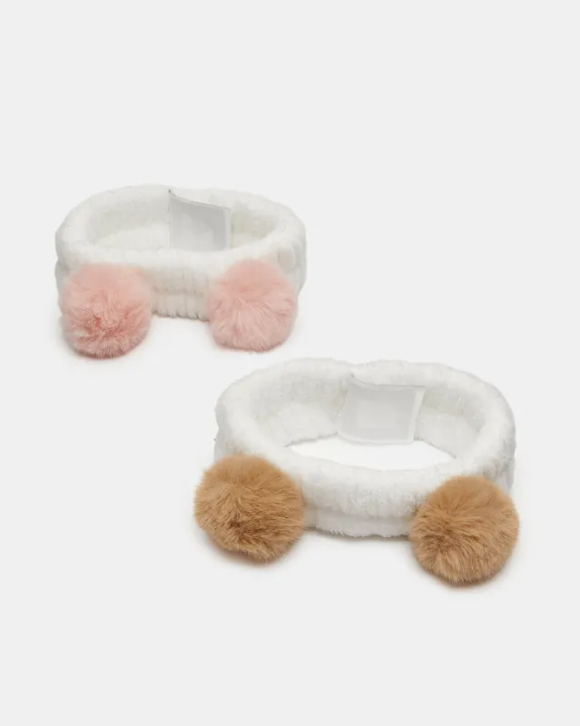 Girls White Embellished Head Warmer Set (2 Piece) sold by Redtag