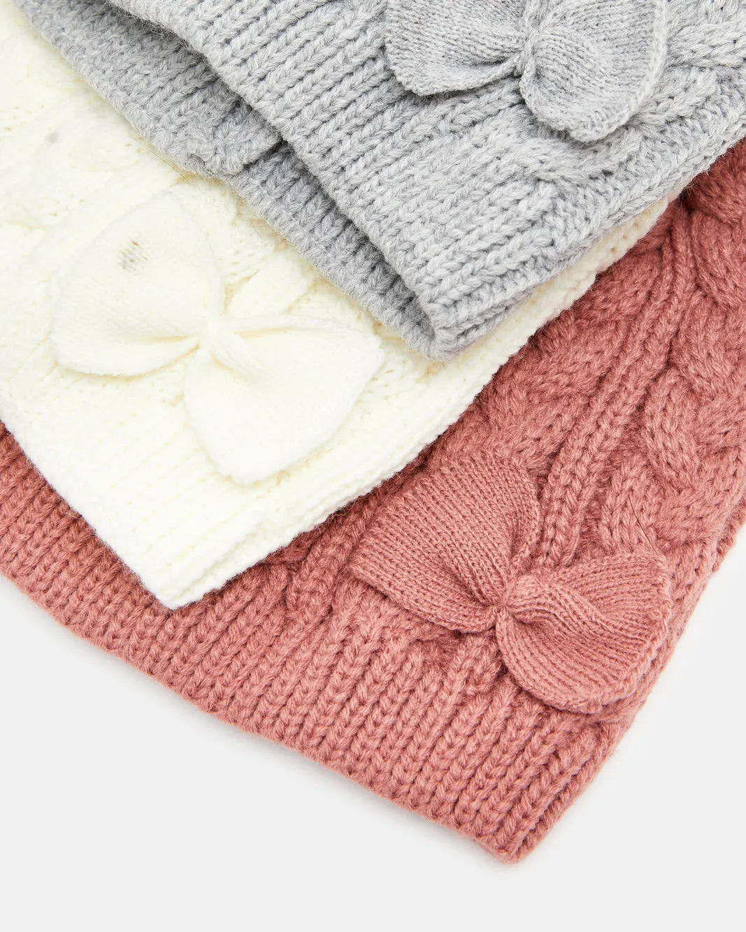 Girls Assorted Knitted Cap Set (Pack Of 3) sold by Redtag product image thumbnail 3