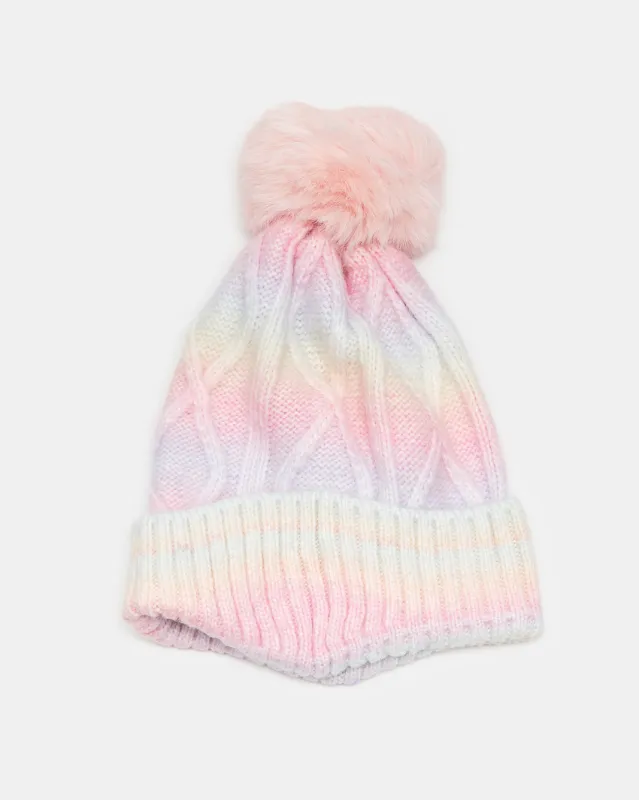 Girls Multicolour Knitted Cap sold by Redtag