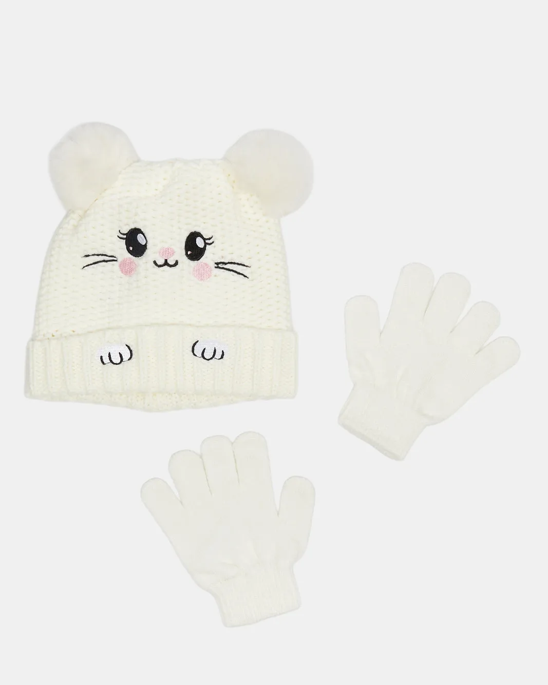 Girls Ivory Knitted Scarf Set (3 Piece) sold by Redtag product image thumbnail 2