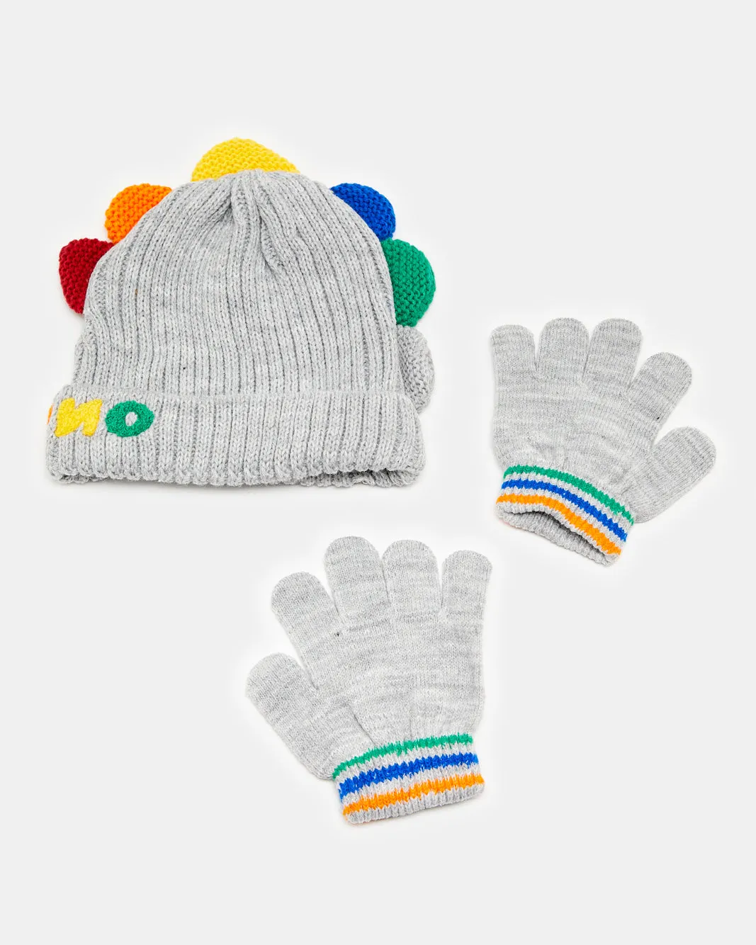 Boys Grey Knitted Cap Set (2 Piece) sold by Redtag product image thumbnail 2