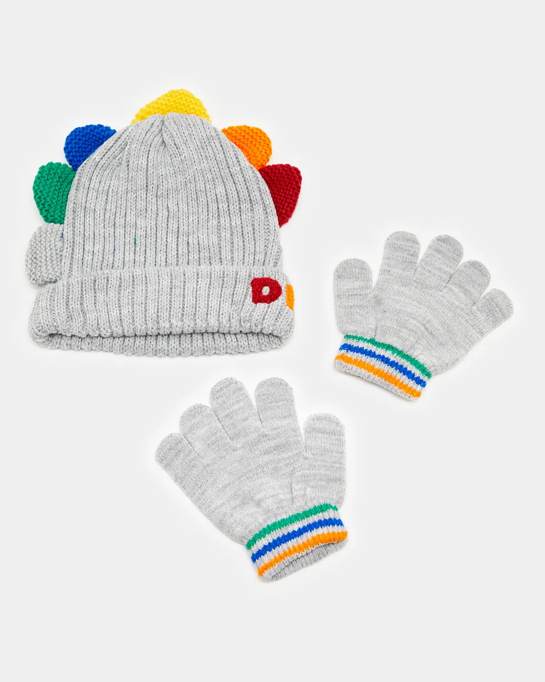 Boys Grey Knitted Cap Set (2 Piece) sold by Redtag