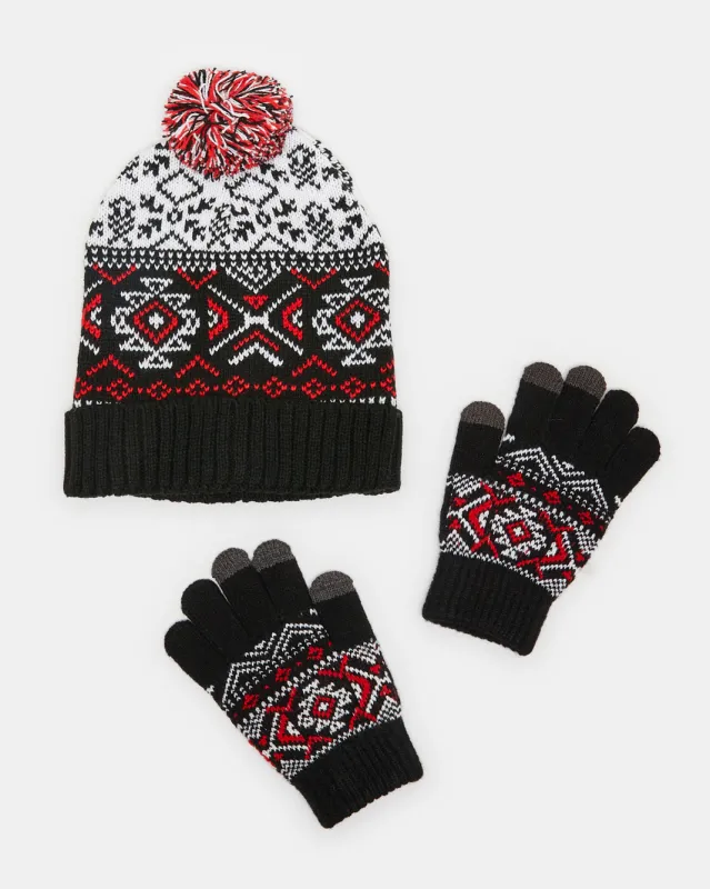 Boys Assorted Knitted Cap Set (2 Piece) sold by Redtag