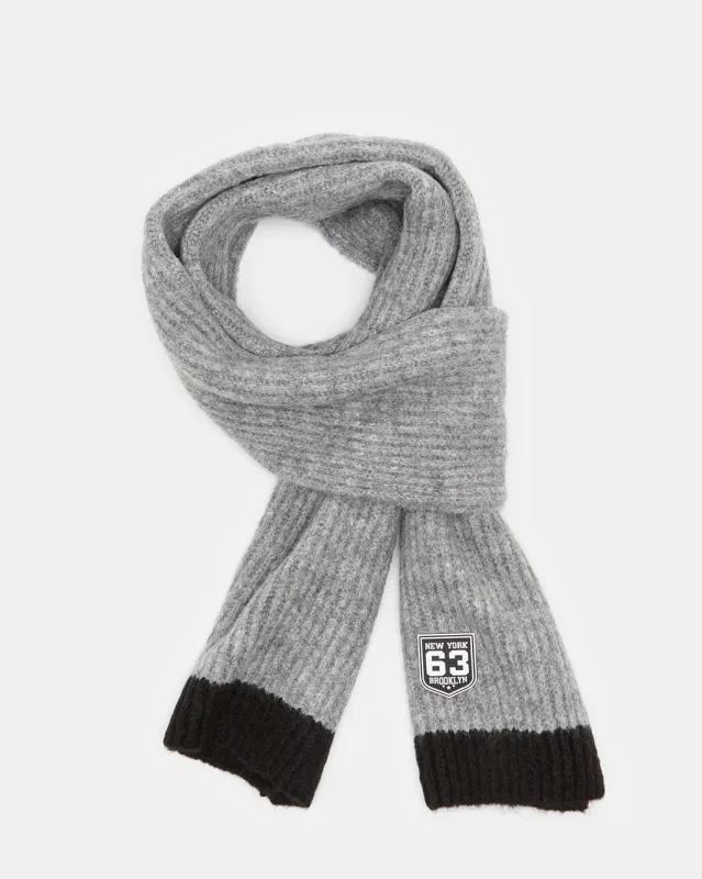 Men Grey Knitted Scarf sold by Redtag