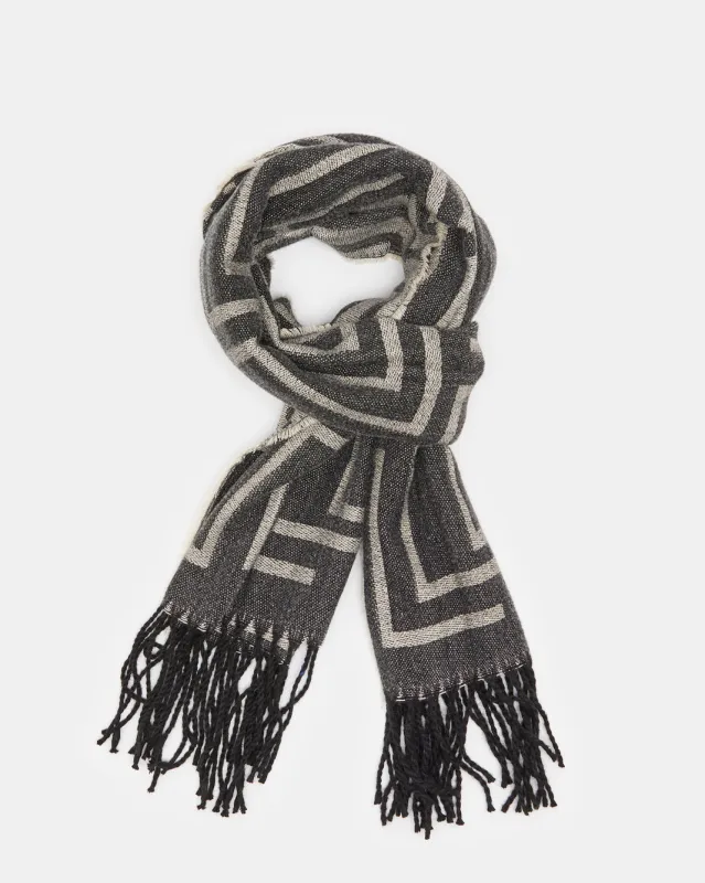 Men Grey Knitted Scarf sold by Redtag