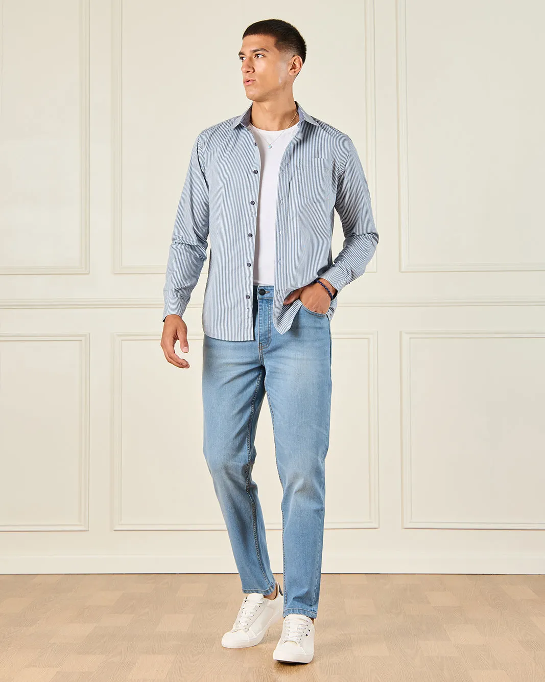 Men Navy Button Down Long Sleeve Shirt sold by Redtag product image thumbnail 2