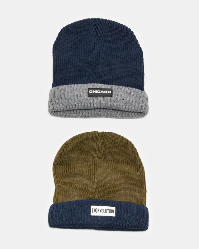 Men Assorted Knitted Cap Set (Pack Of 2) sold by Redtag