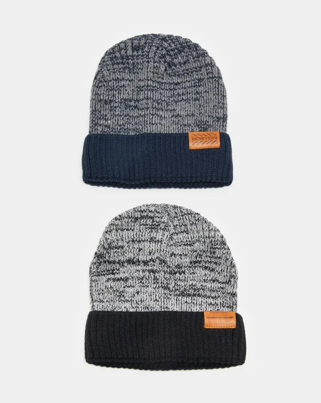 Men Assorted Knitted Cap Set (Pack Of 2) sold by Redtag