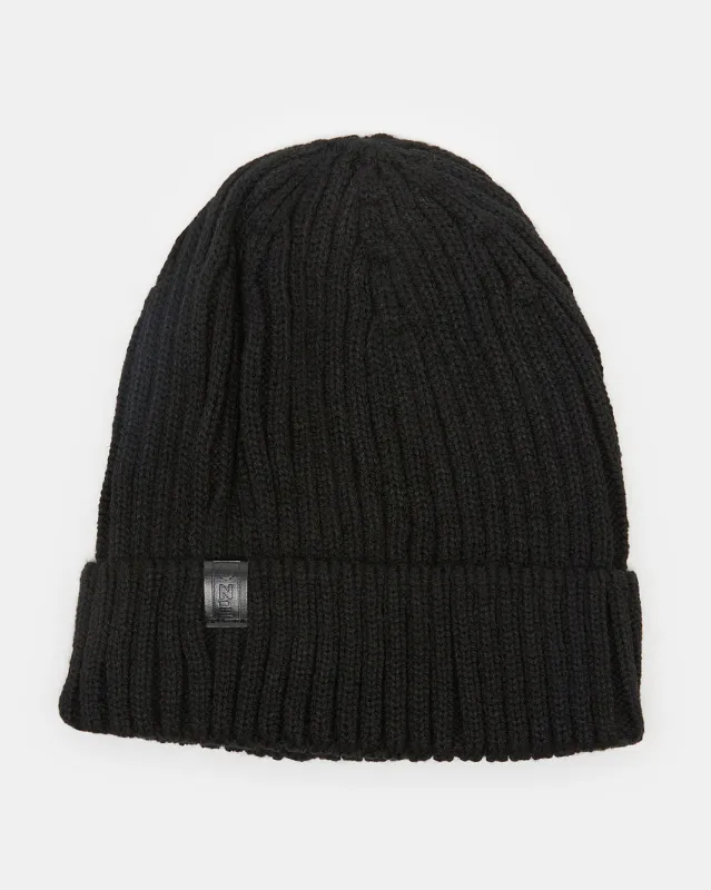 Men Black Knitted Cap sold by Redtag