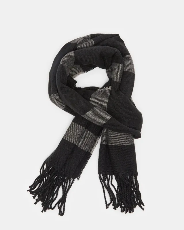 Men Black Knitted Scarf sold by Redtag