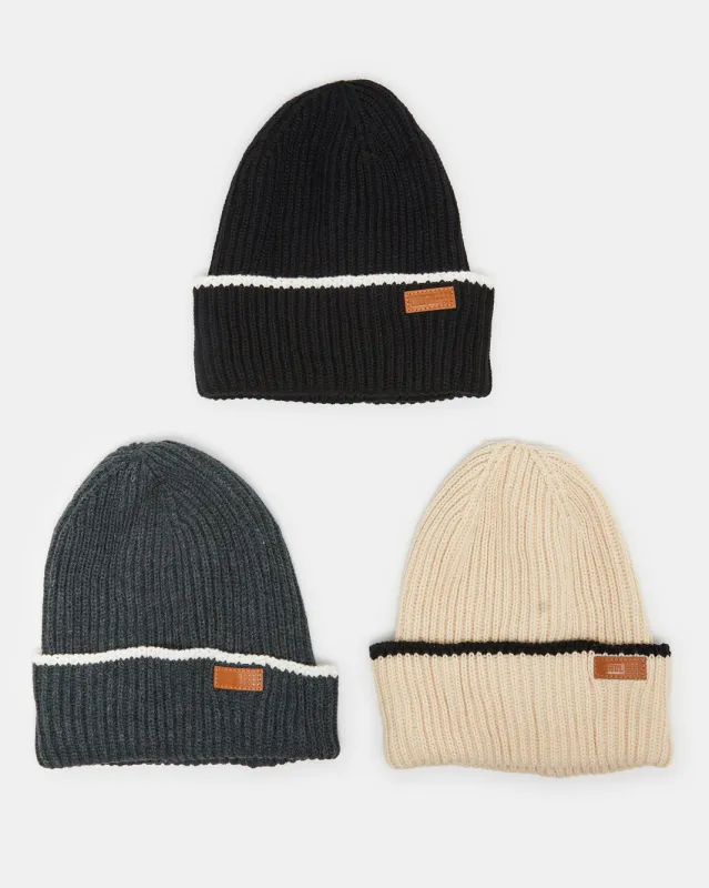 Men Assorted Knitted Cap Set (3 Piece) sold by Redtag