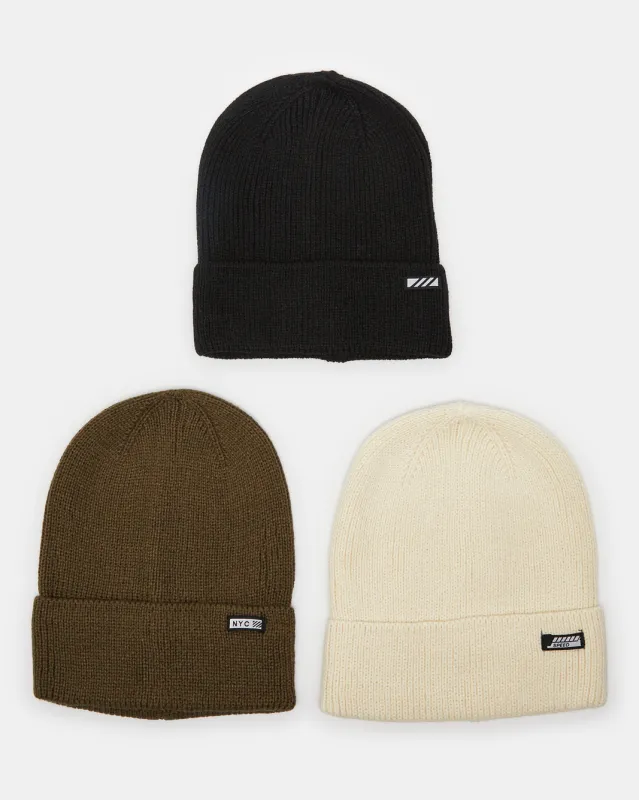 Men Assorted Knitted Cap Set (3 Piece) sold by Redtag