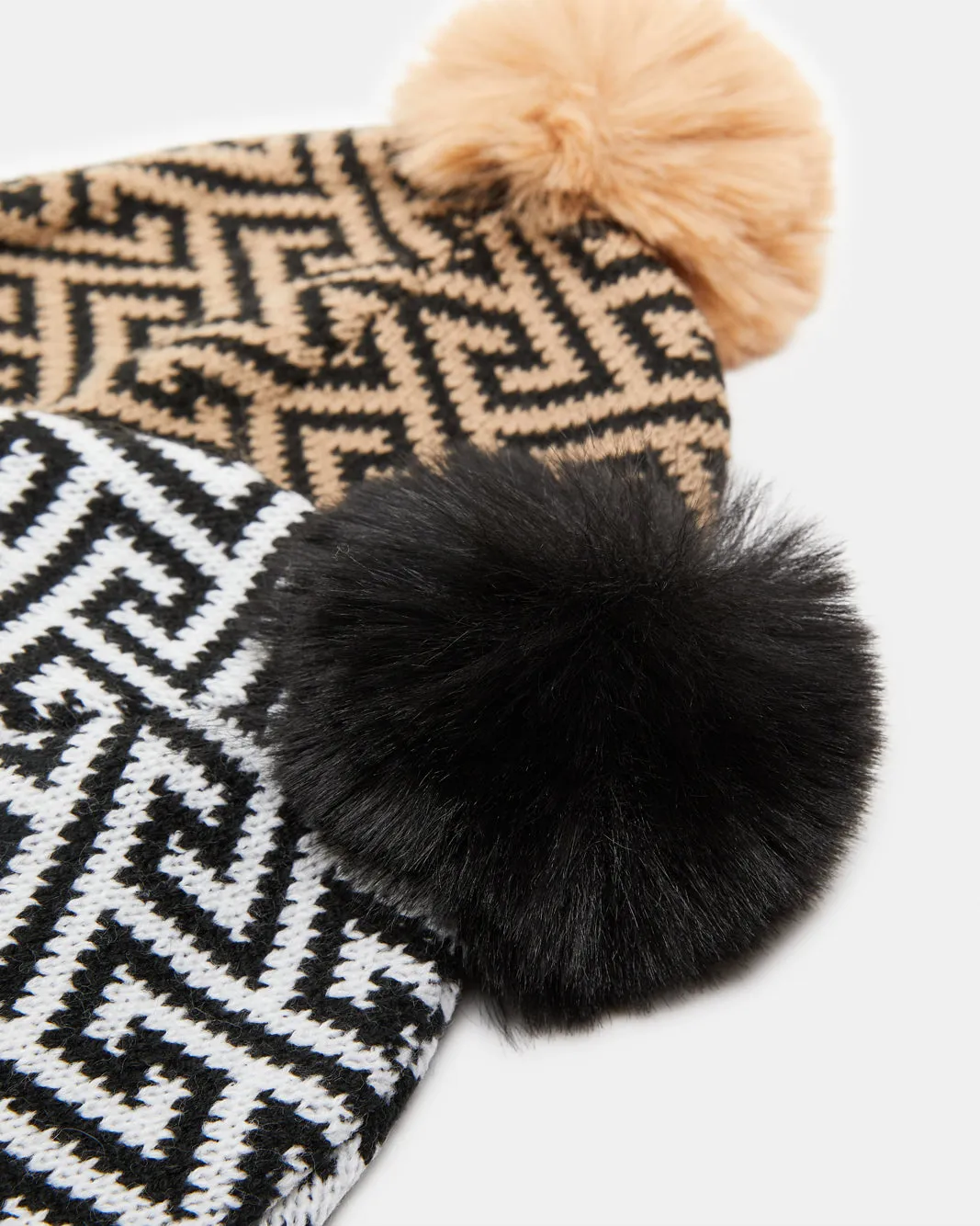 Women Brown And White Embellished Knitted Cap Set Of 2 sold by Redtag product image thumbnail 4