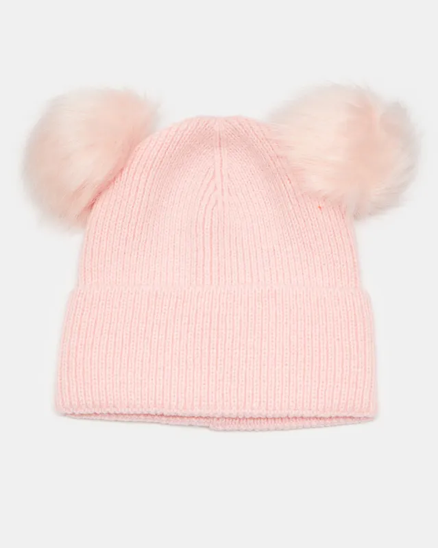 Women Pink Embellished Knitted Cap sold by Redtag