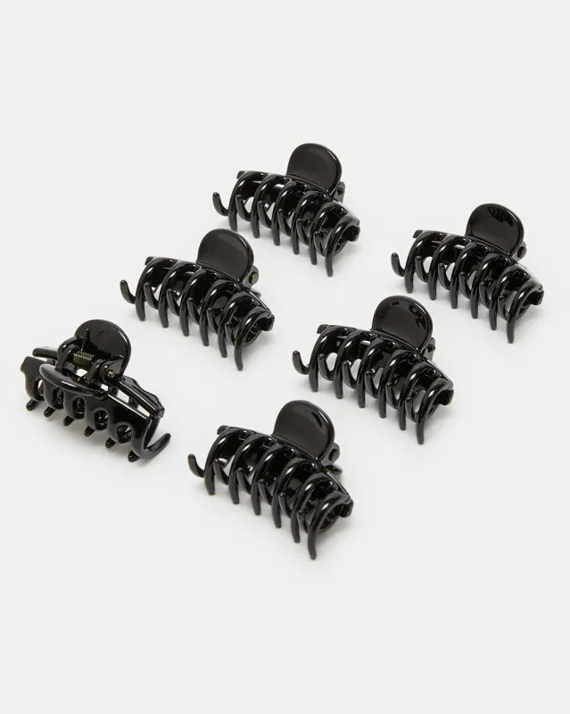 Women Black Hair Claw Set (Pack of 6) sold by Redtag