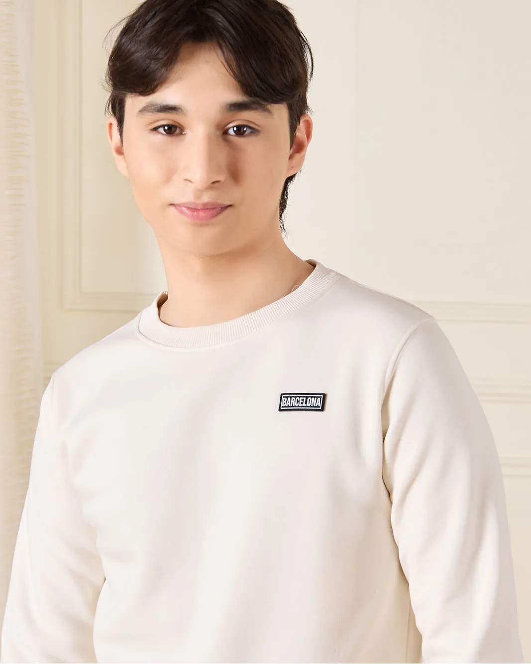 Senior Boys Ivory Plain Sweatshirt sold by Redtag product image thumbnail 4