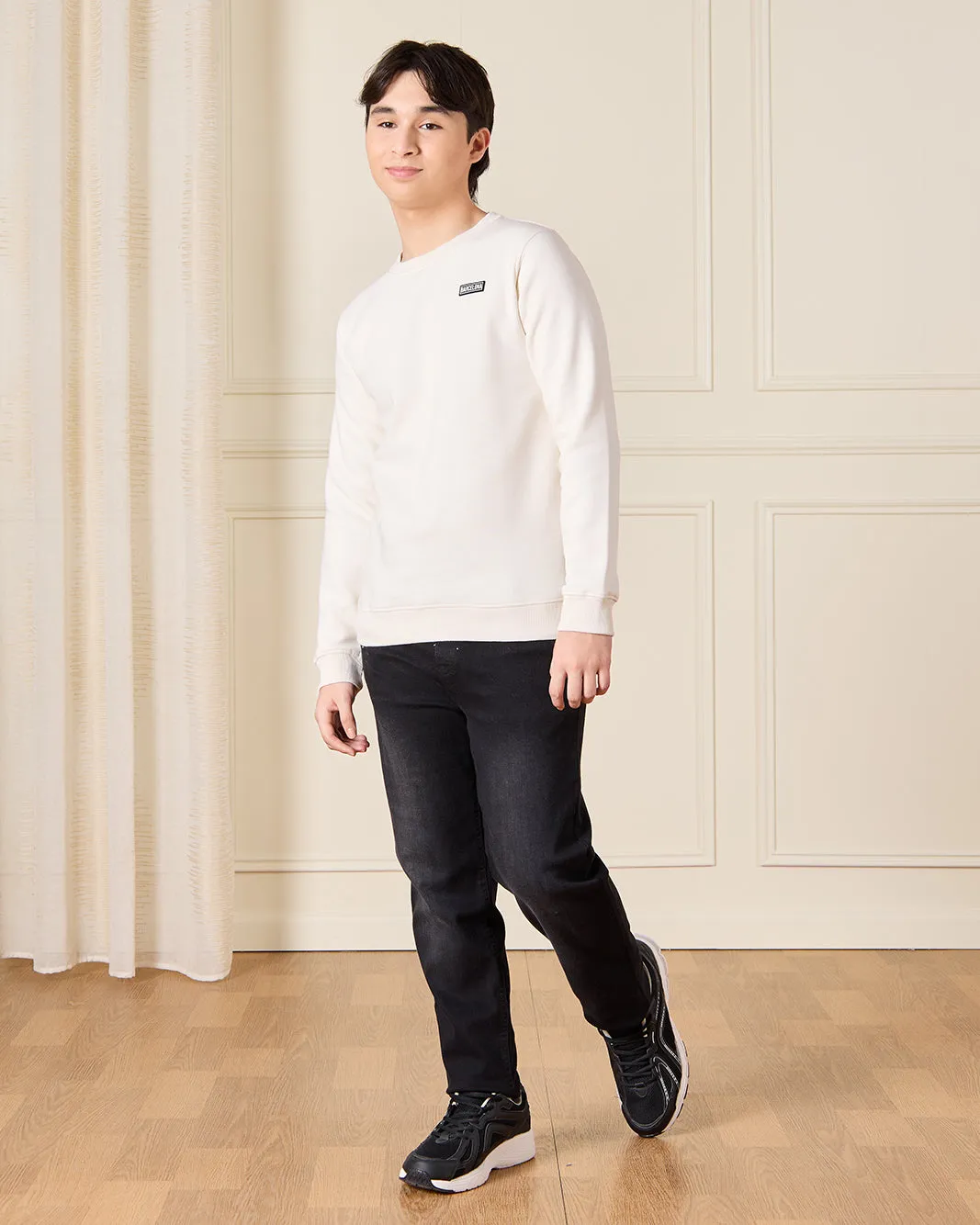 Senior Boys Ivory Plain Sweatshirt sold by Redtag product image thumbnail 2