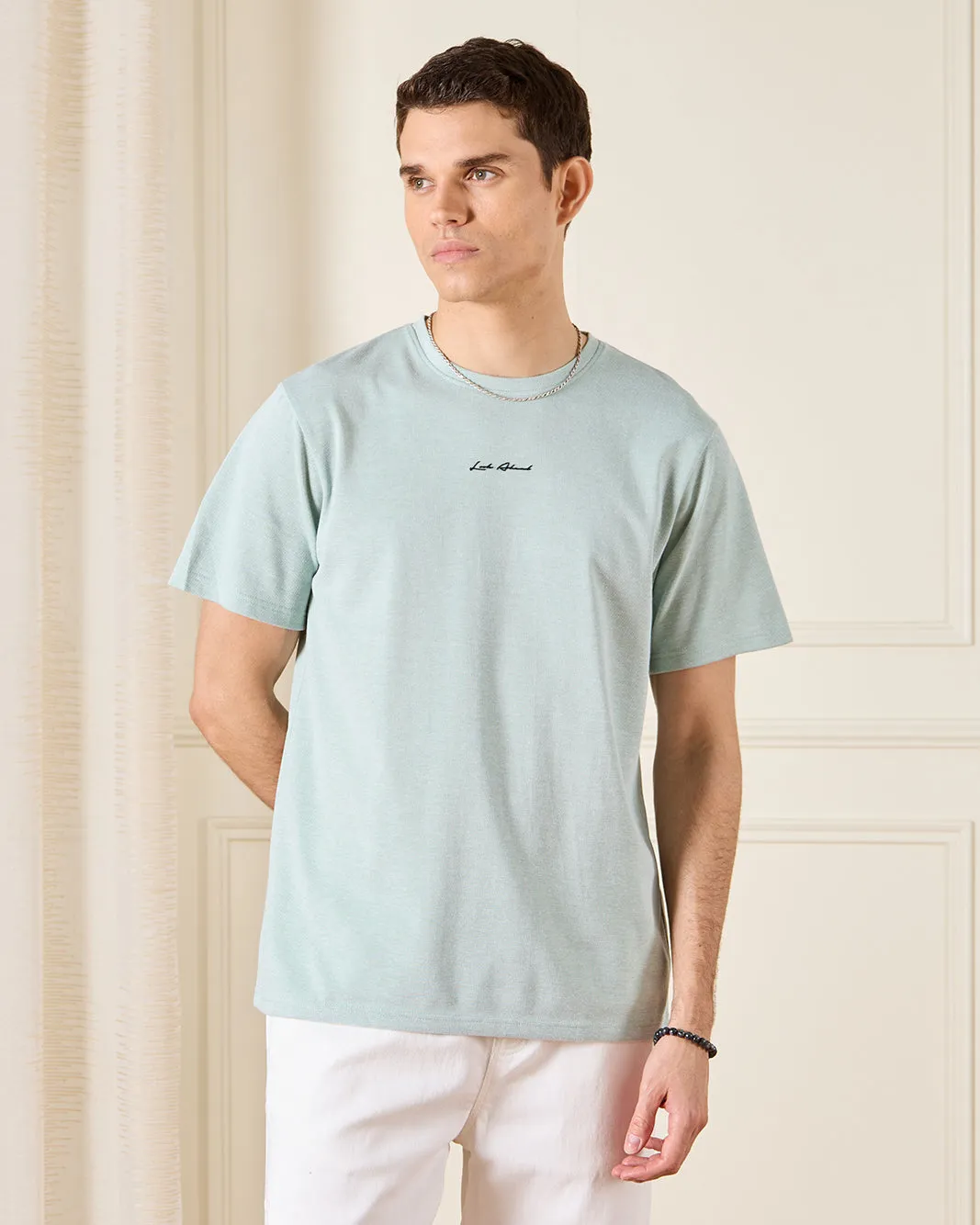 Men Green T-Shirt With Logo sold by Redtag