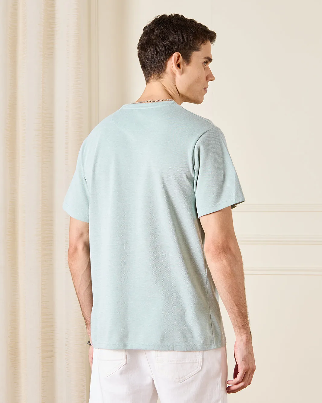 Men Green T-Shirt With Logo sold by Redtag product image thumbnail 3