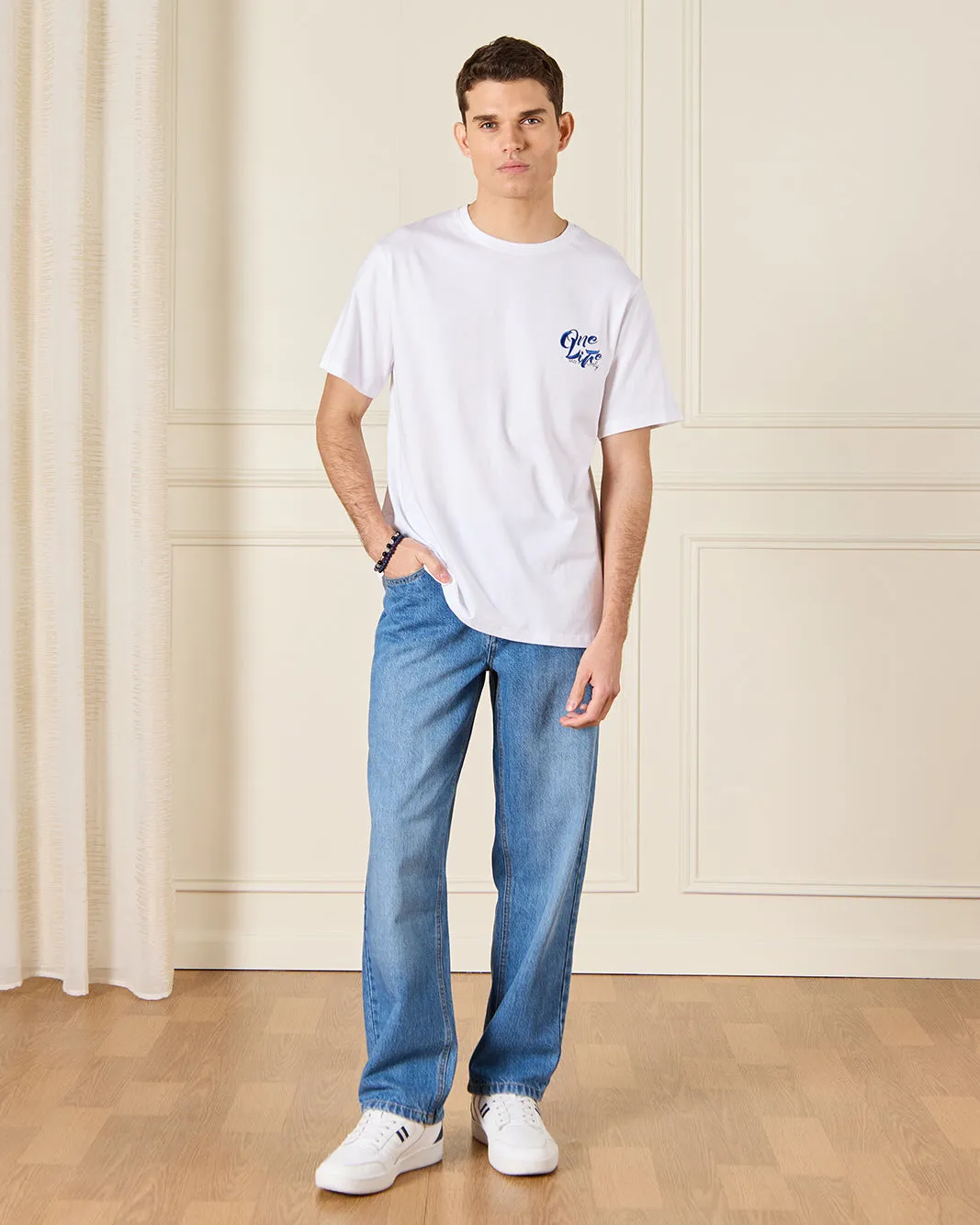 Men White Back Print T-Shirt sold by Redtag product image thumbnail 3