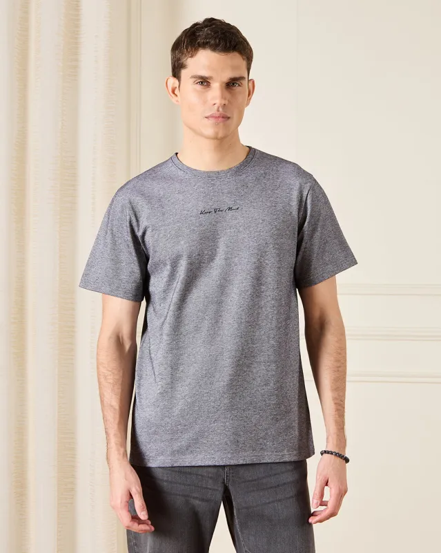 Men Grey Printed T-Shirt sold by Redtag