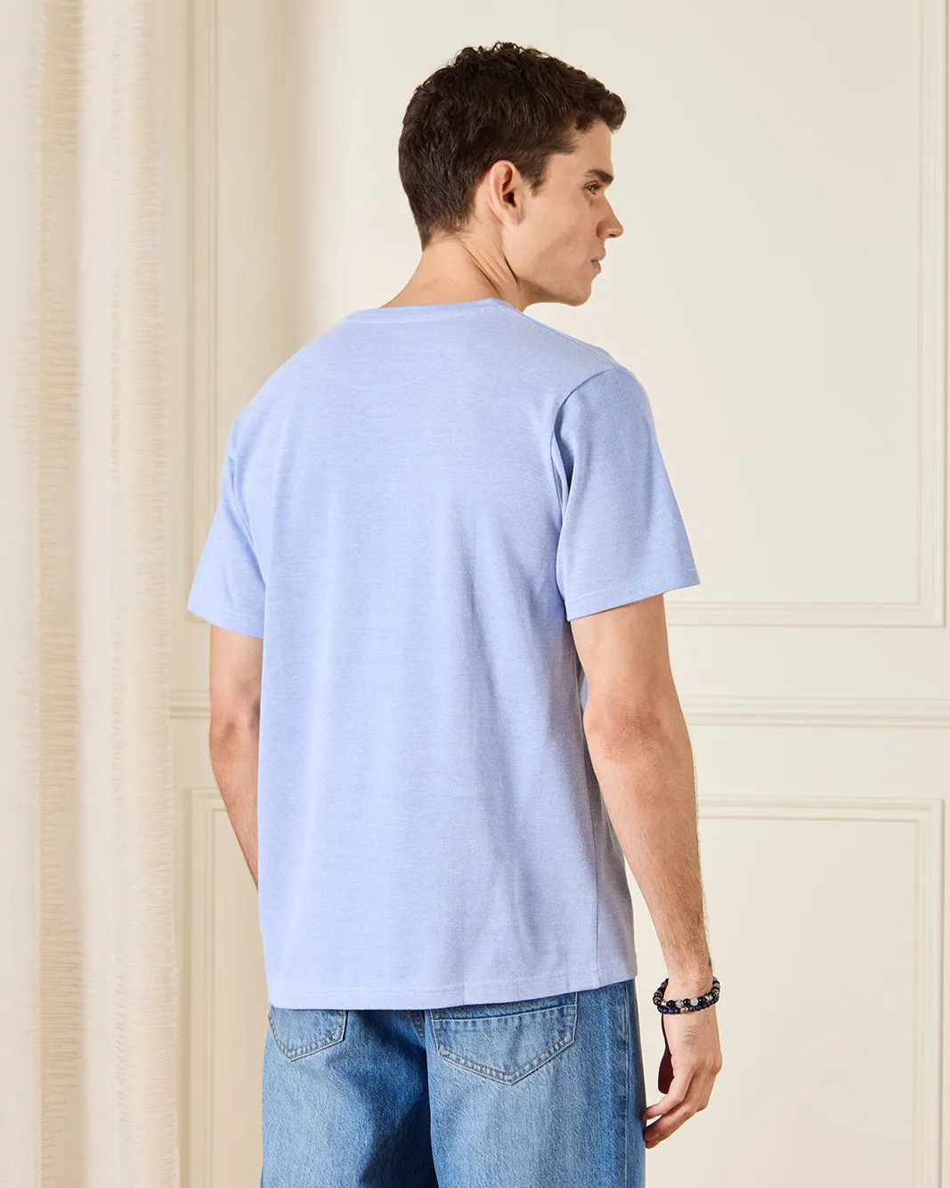 Men Blue Printed T-Shirt sold by Redtag product image thumbnail 3