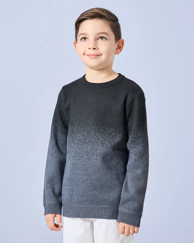Boys Grey Splat Design Bonded Jumper sold by Redtag