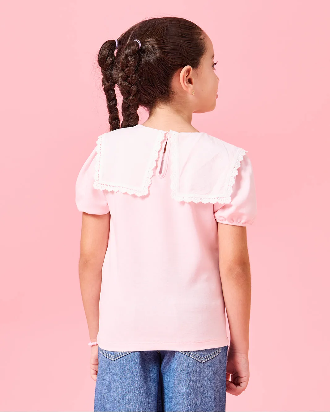 Girls Pink Embordered Peter pan Collar Blouse sold by Redtag product image thumbnail 3
