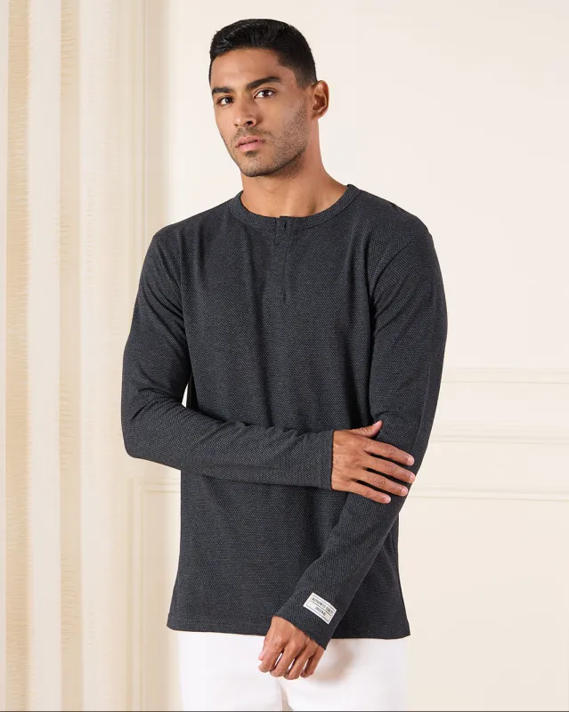 Men Charcoal Ottoman T-Shirt sold by Redtag