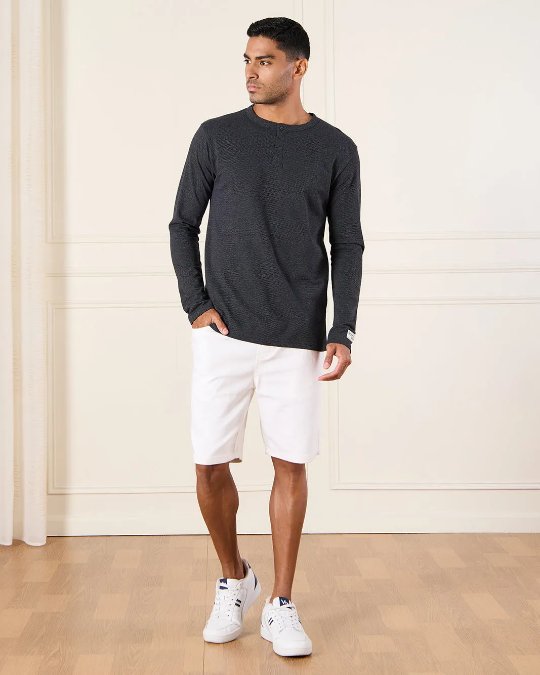 Men Charcoal Ottoman T-Shirt sold by Redtag product image thumbnail 2