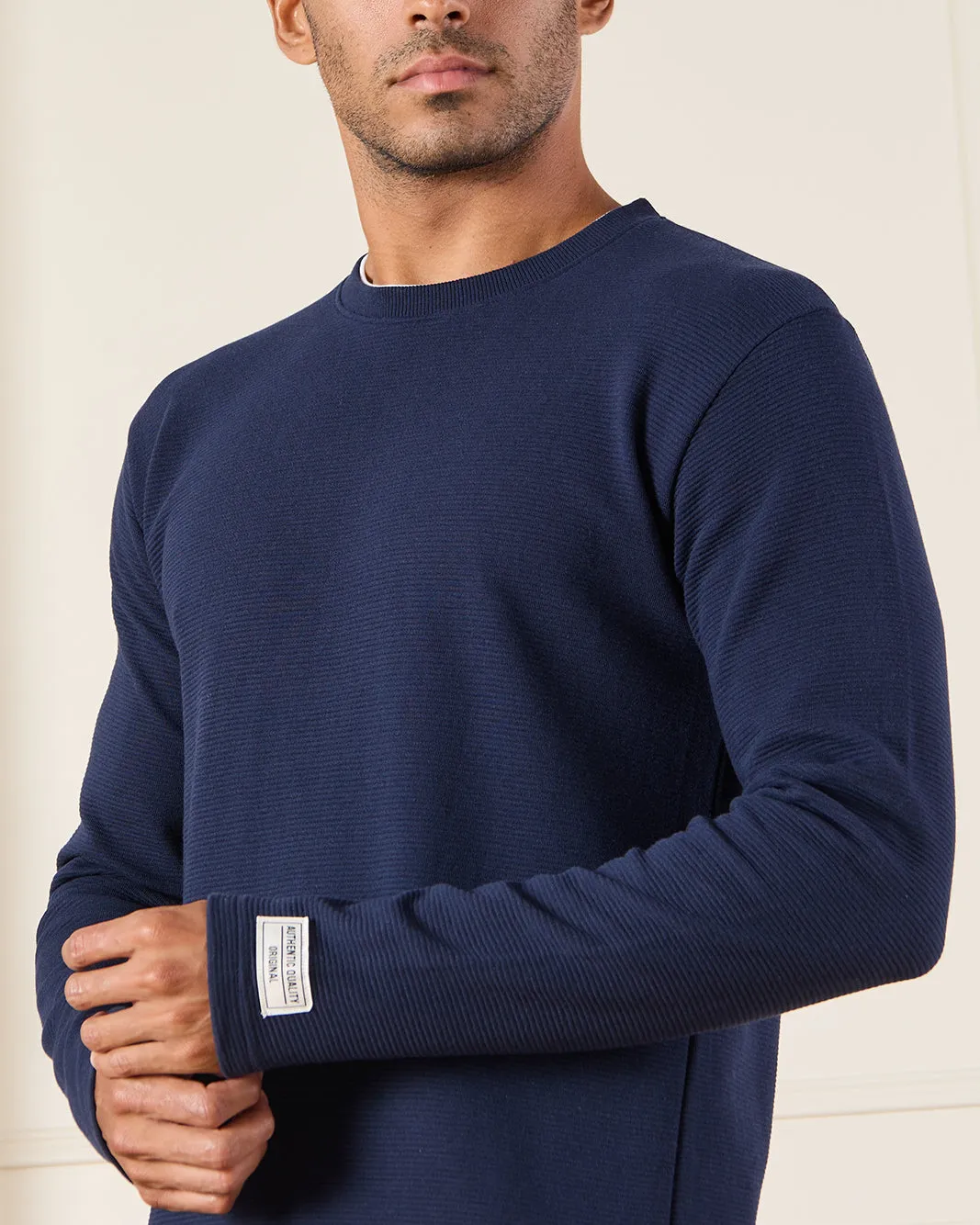Men Navy Ottoman T-Shirt sold by Redtag product image thumbnail 4