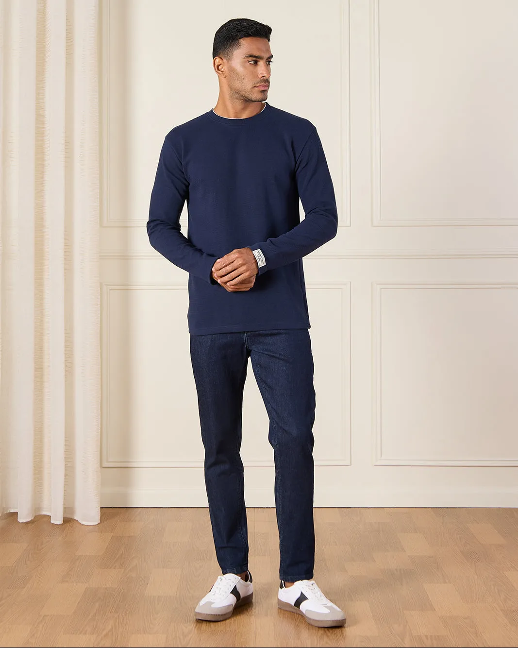 Men Navy Ottoman T-Shirt sold by Redtag product image thumbnail 2