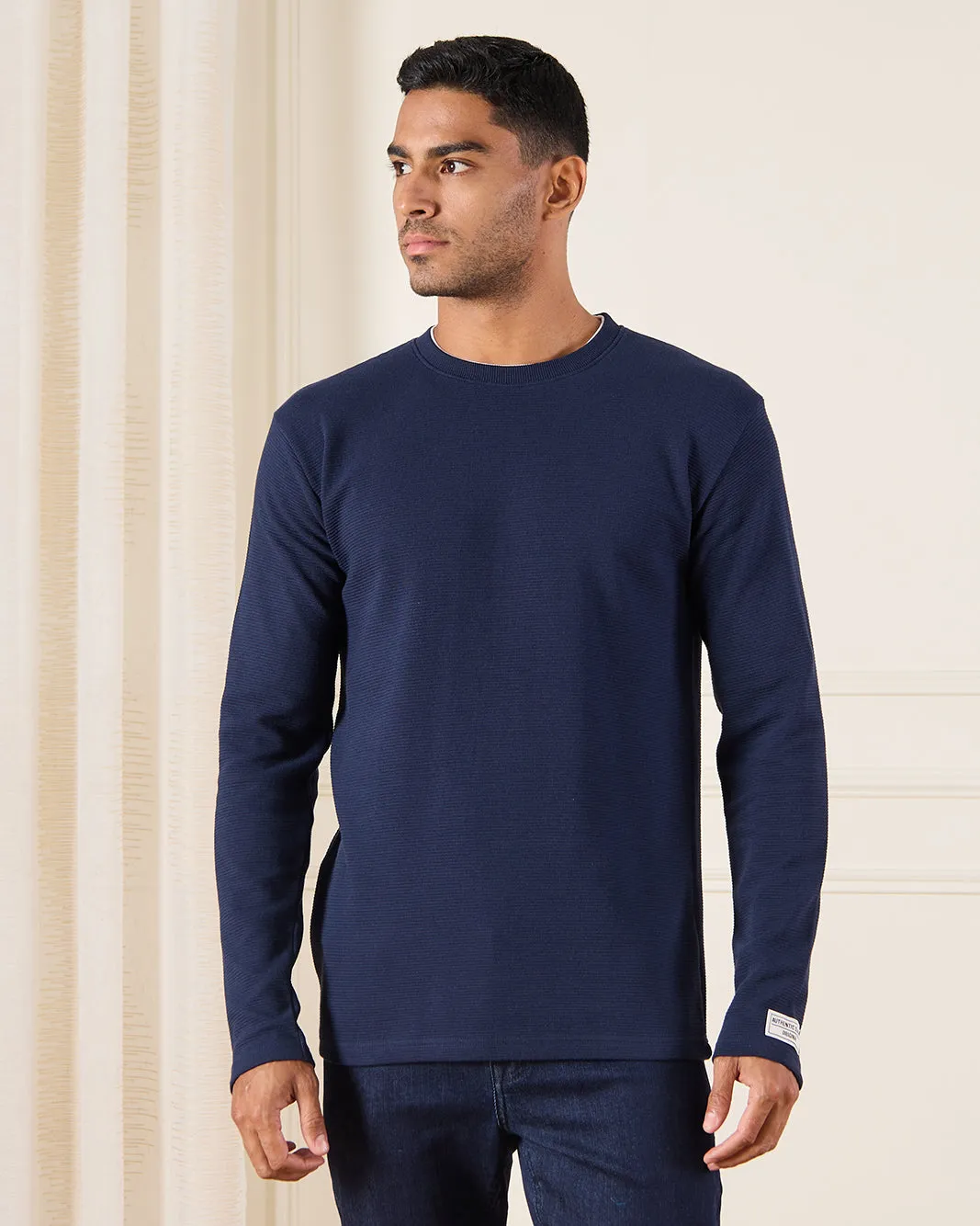 Men Navy Ottoman T-Shirt sold by Redtag